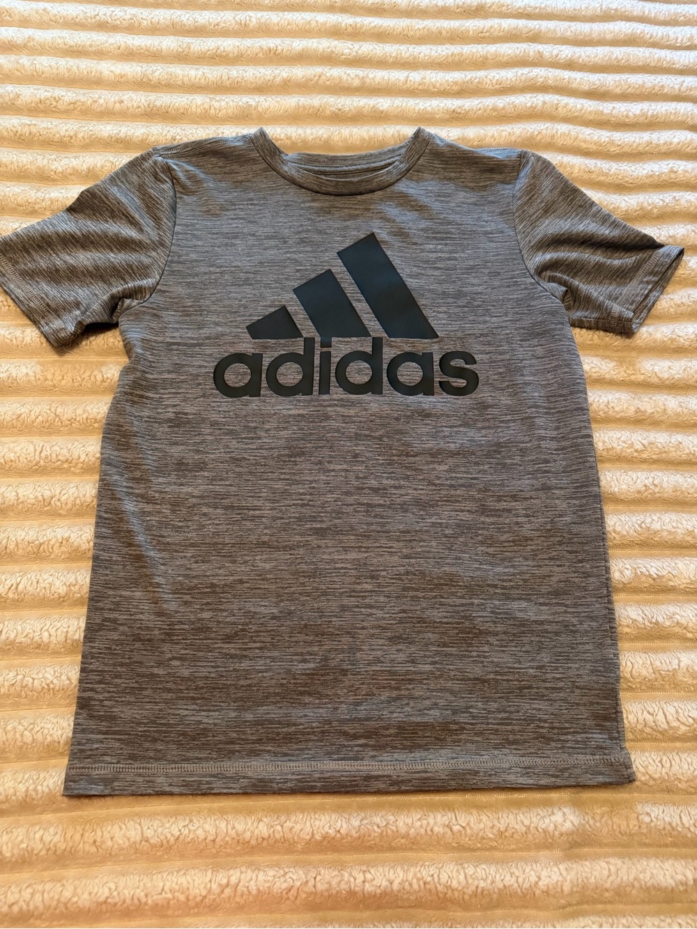 adidas Gray Short-Sleeve Tee with Black Logo